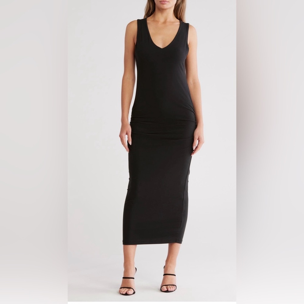 James perse twisted cap‎ sleeve ruched maxi dress
